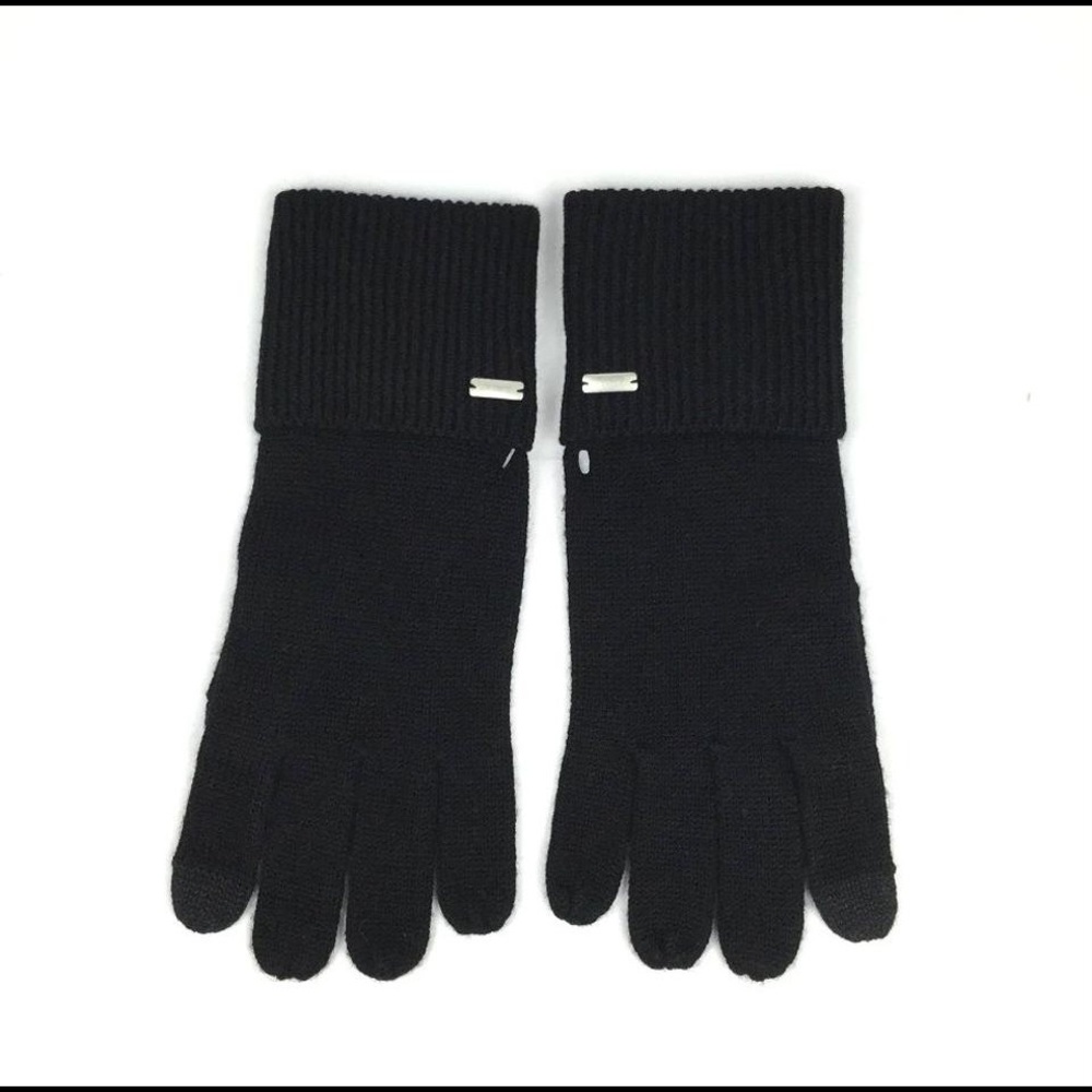 COACH | Black Signature Embossed Knit Tech Gloves